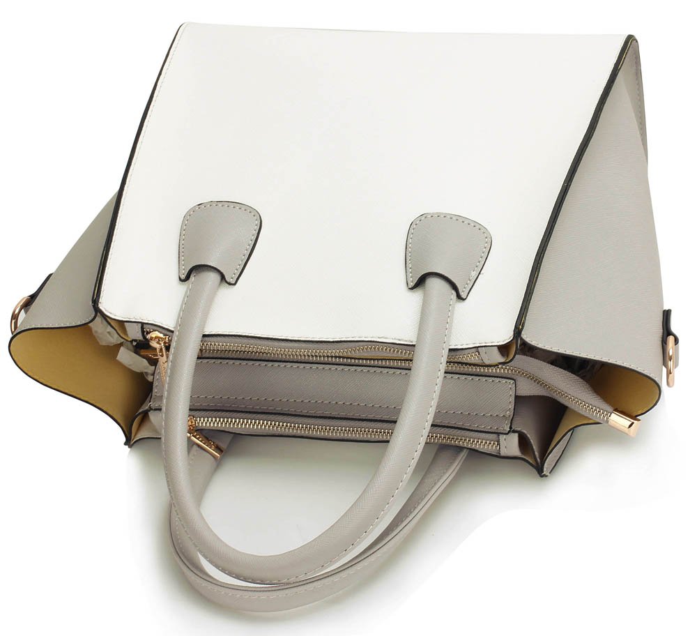 LS0061A Grey / White Fashion Tote Bag (Matte Finish)