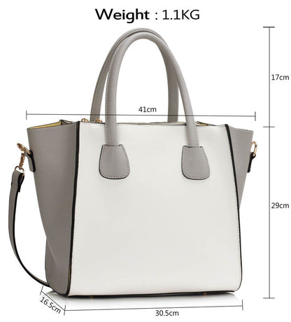 LS0061A Grey / White Fashion Tote Bag (Matte Finish)