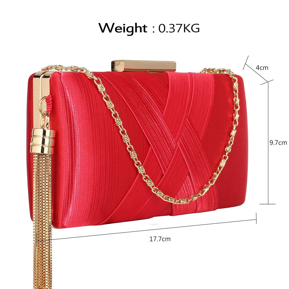 LSE00313 - Red Tassel Clutch