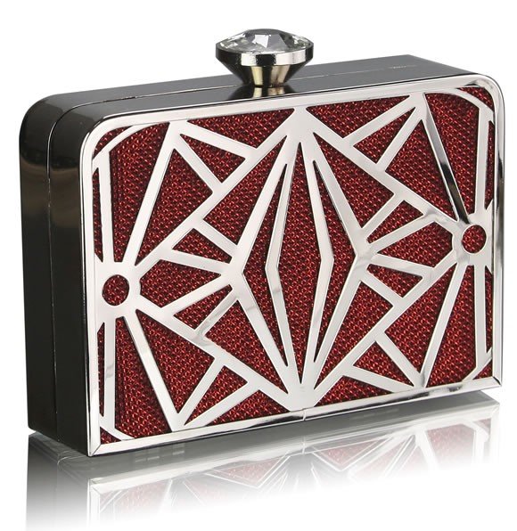 LSE0050 - Red Hard Metal Box Clutch