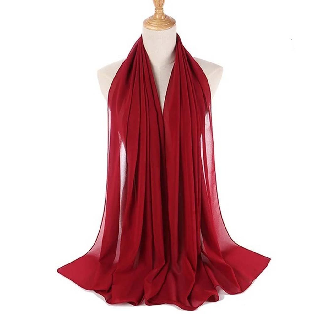 Maroon chiffon scarf
