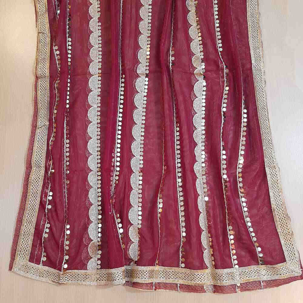 Gota Work Dupatta For Wedding Party - Net - ZD0A3