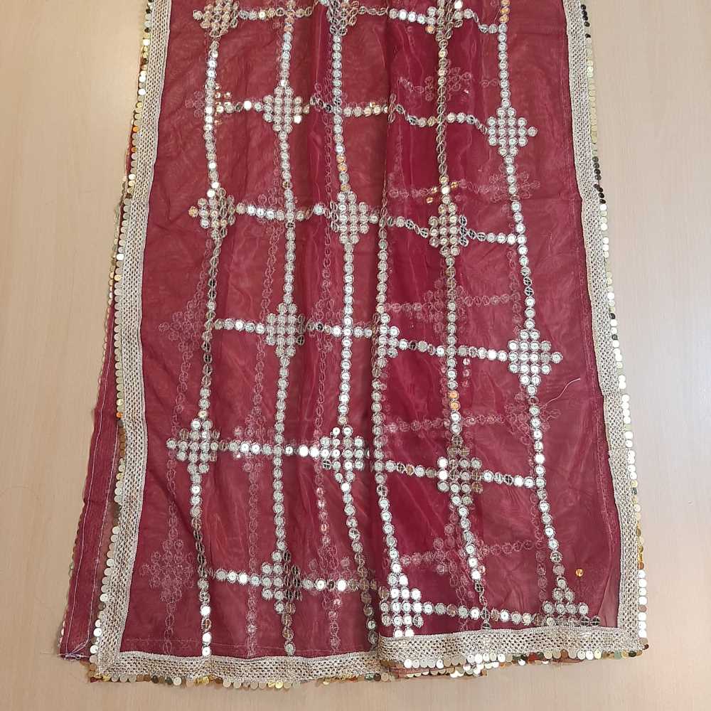 Gota Work Dupatta For Wedding Party - Net -  ZD1236