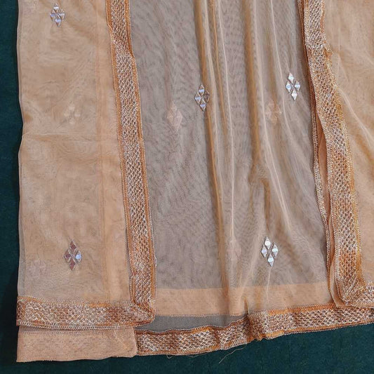 Mirror Work Gota Net Dupatta For Wedding Party - ZD0A5