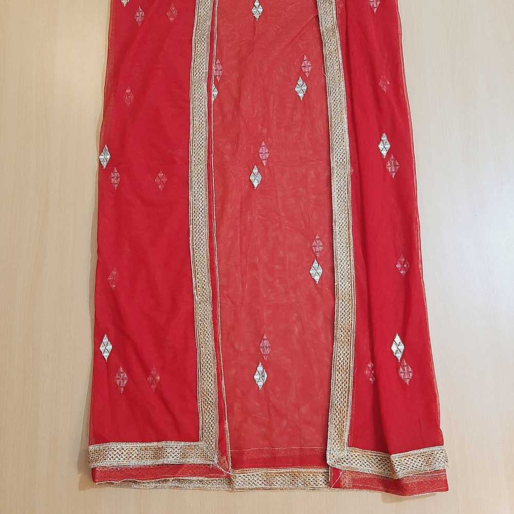 Mirror Work Gota Net Dupatta For Wedding Party - ZD0A5