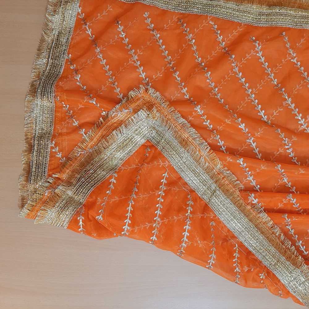 Gota Work Net Dupatta For Wedding Party - ZD0A7