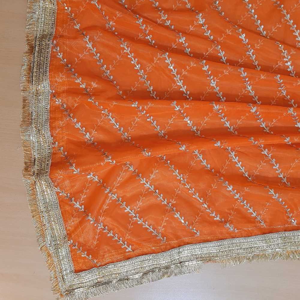 Gota Work Net Dupatta For Wedding Party - ZD0A7