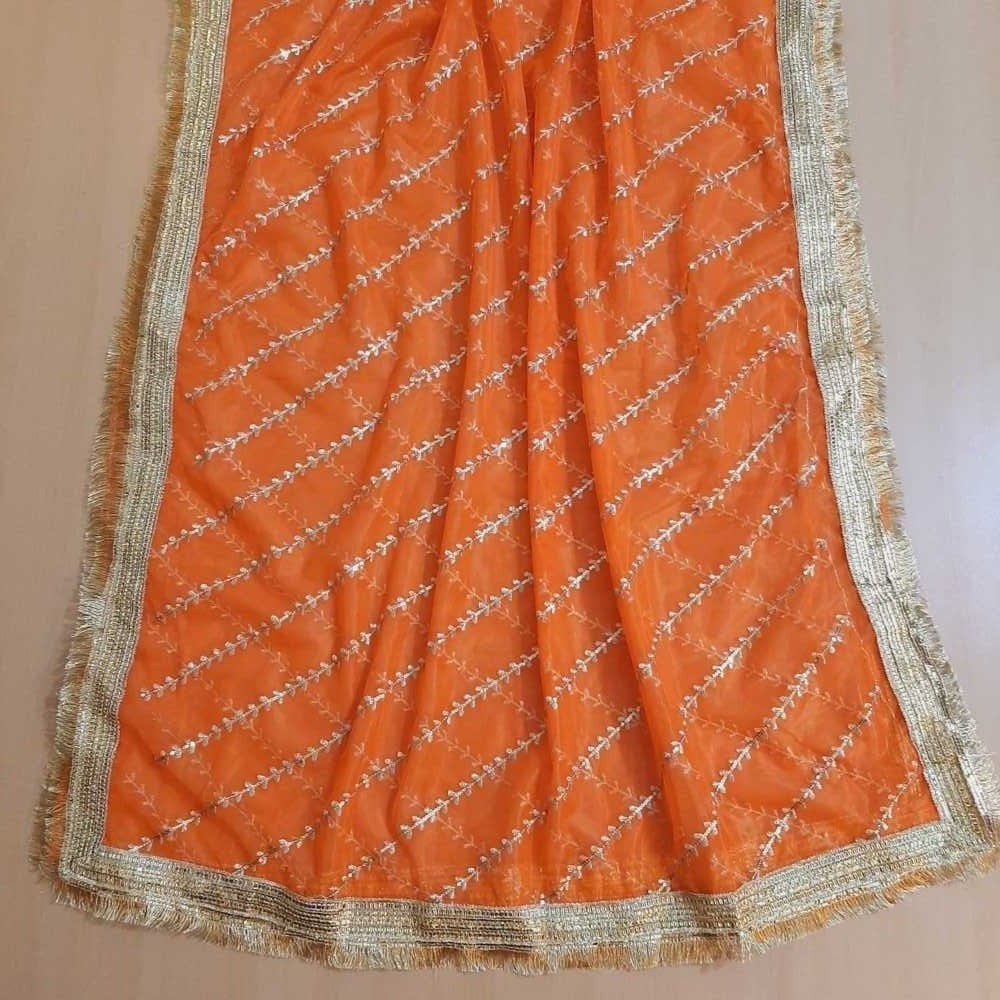 Gota Work Net Dupatta For Wedding Party - ZD0A7