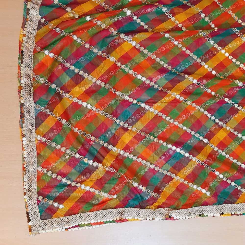 Mirror Work Net Dupatta - ZD1217