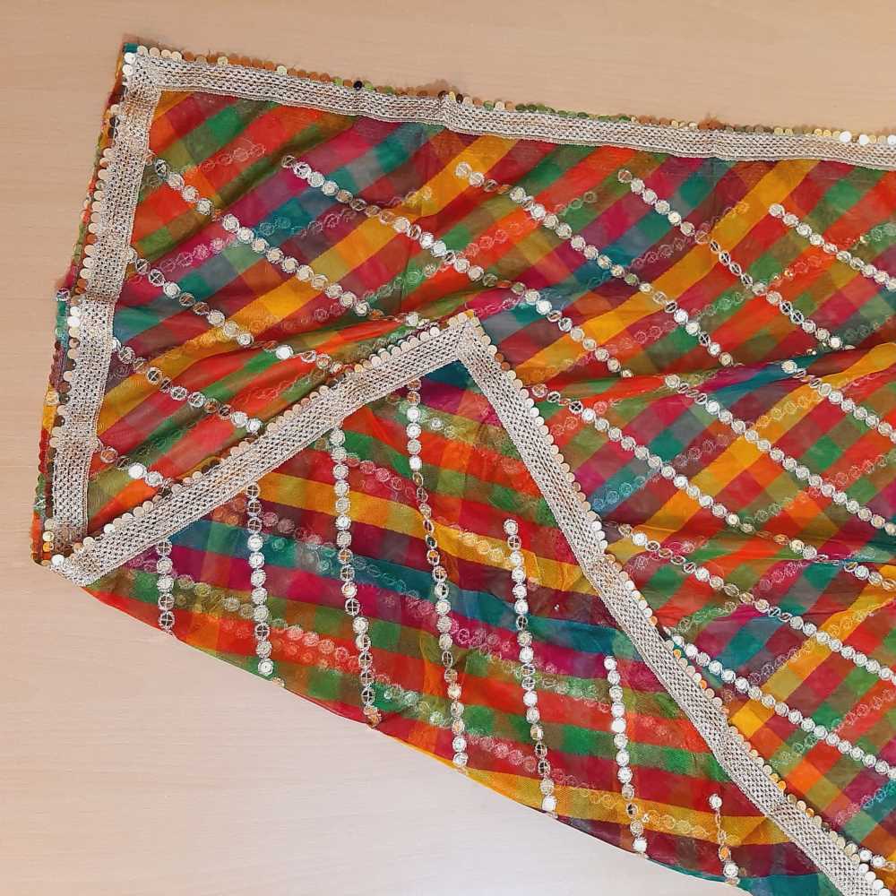Mirror Work Net Dupatta - ZD1217