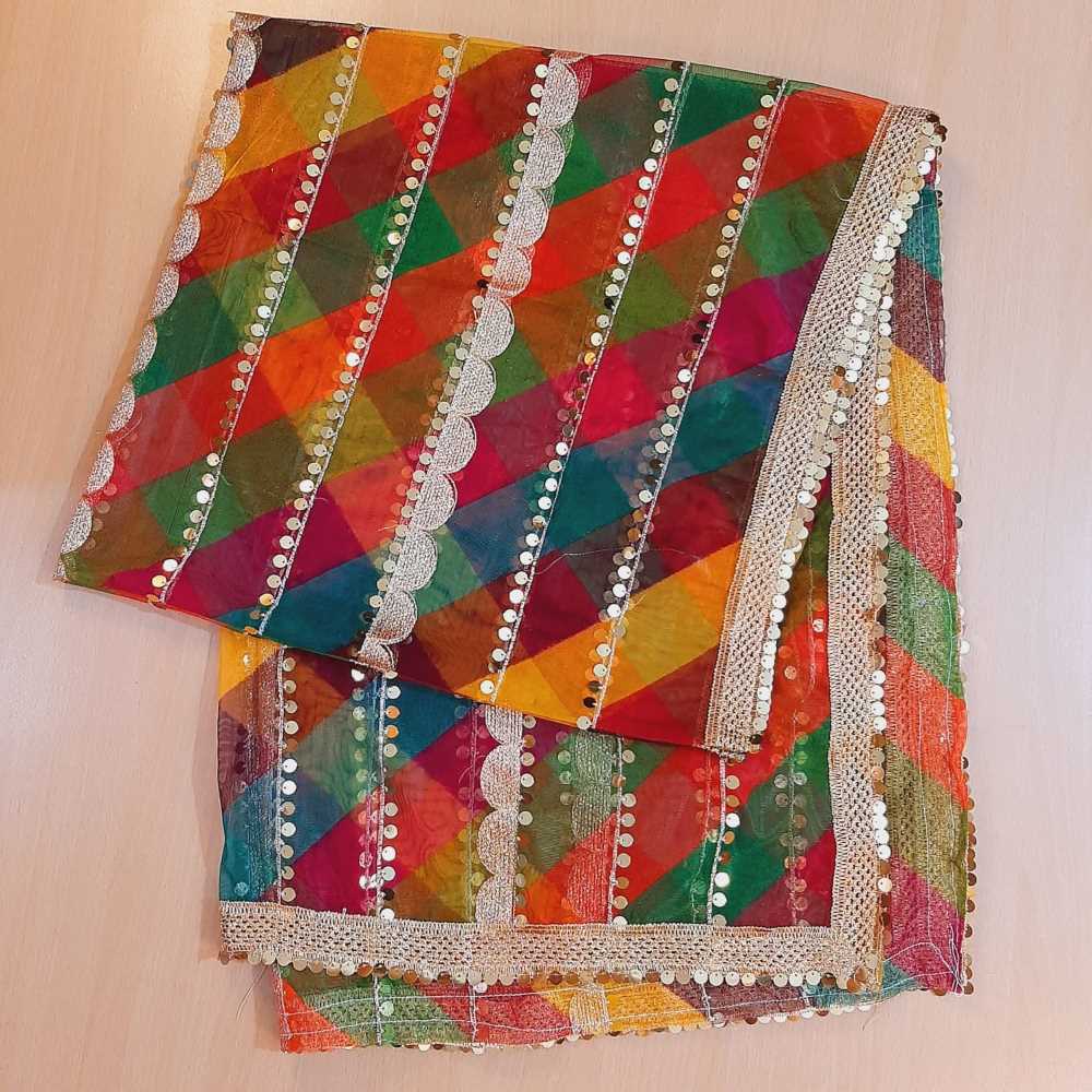 Gota Work Dupatta For Wedding Party - Net - ZD0A3