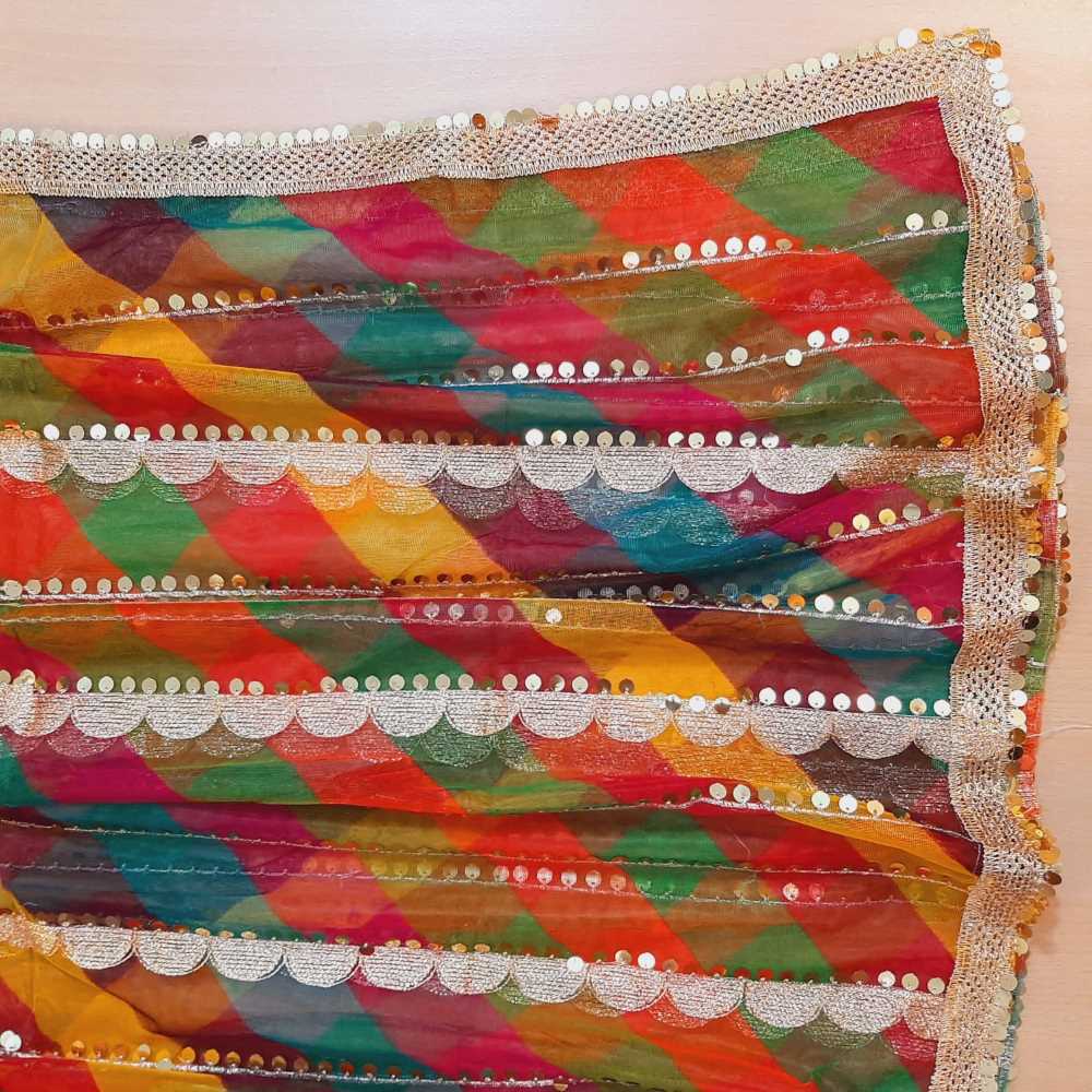 Gota Work Dupatta For Wedding Party - Net - ZD0A3