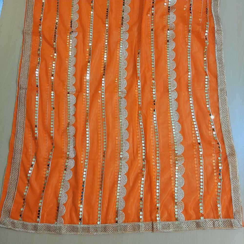 Gota Work Dupatta For Wedding Party - Net - ZD0A3