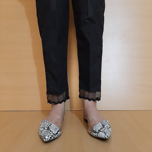 Organza Work Cotton Trouser Pant - Black - BGT23