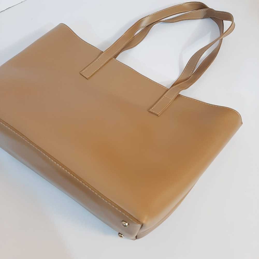 PU Leather Handbag - Nude - B02