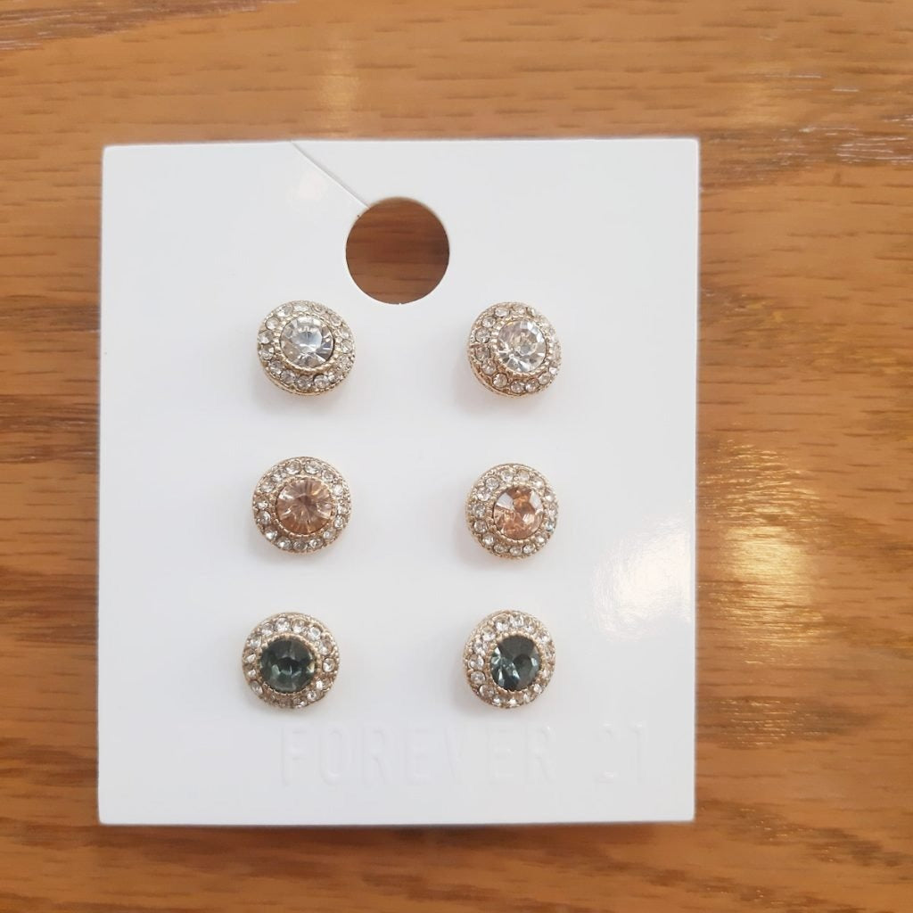 Pack of 3 - Stud Earrings Set - AGS06