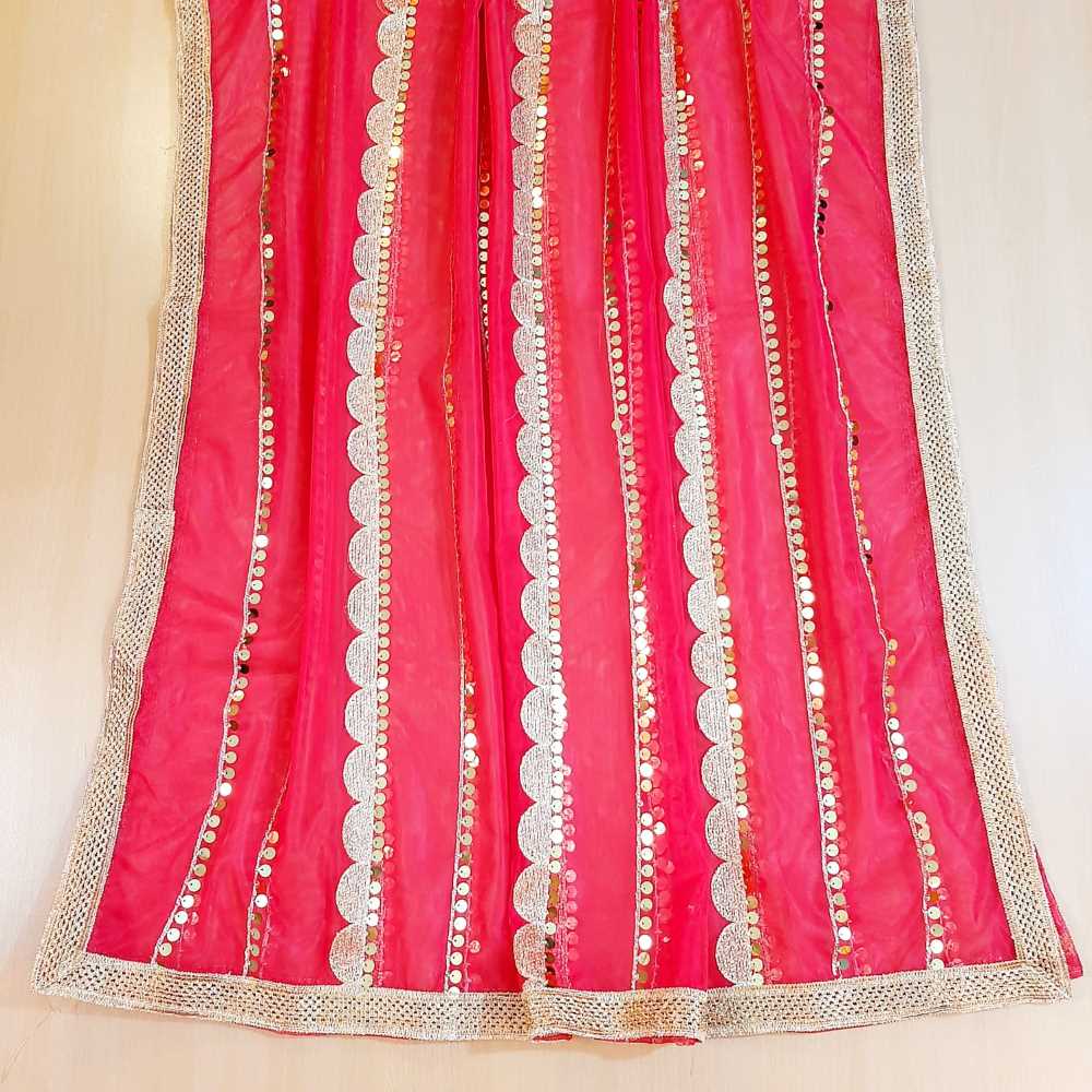 Gota Work Dupatta For Wedding Party - Net - ZD0A3