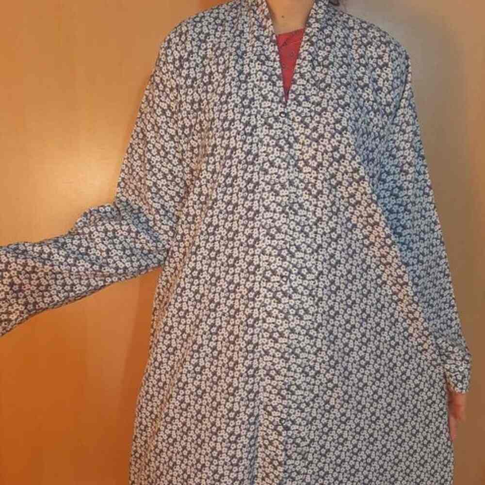printed georgette abaya front open
