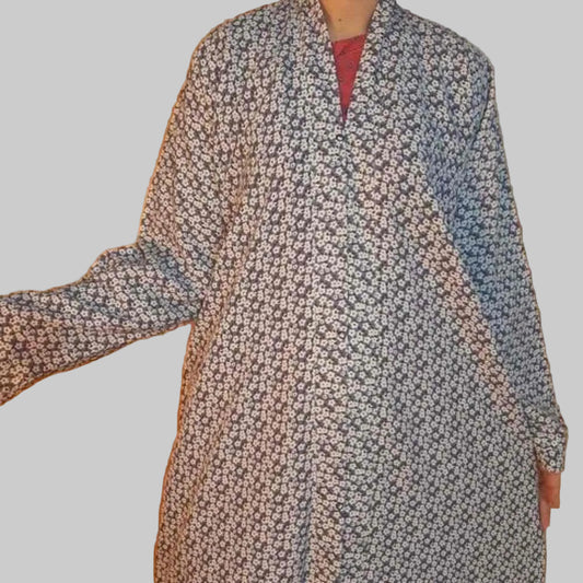 printed georgette abaya front open