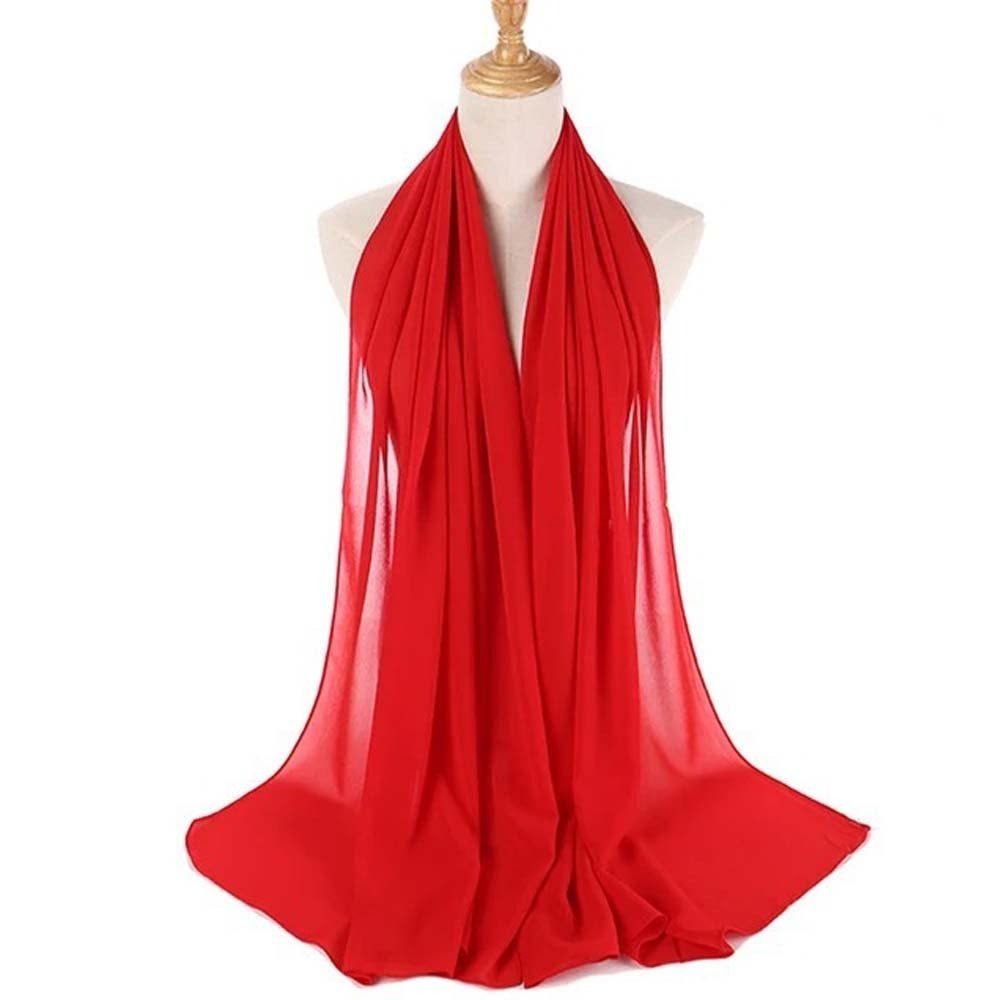 red chiffon scarf