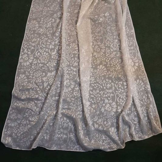 Brochia Chiffon Dupatta - Large - White