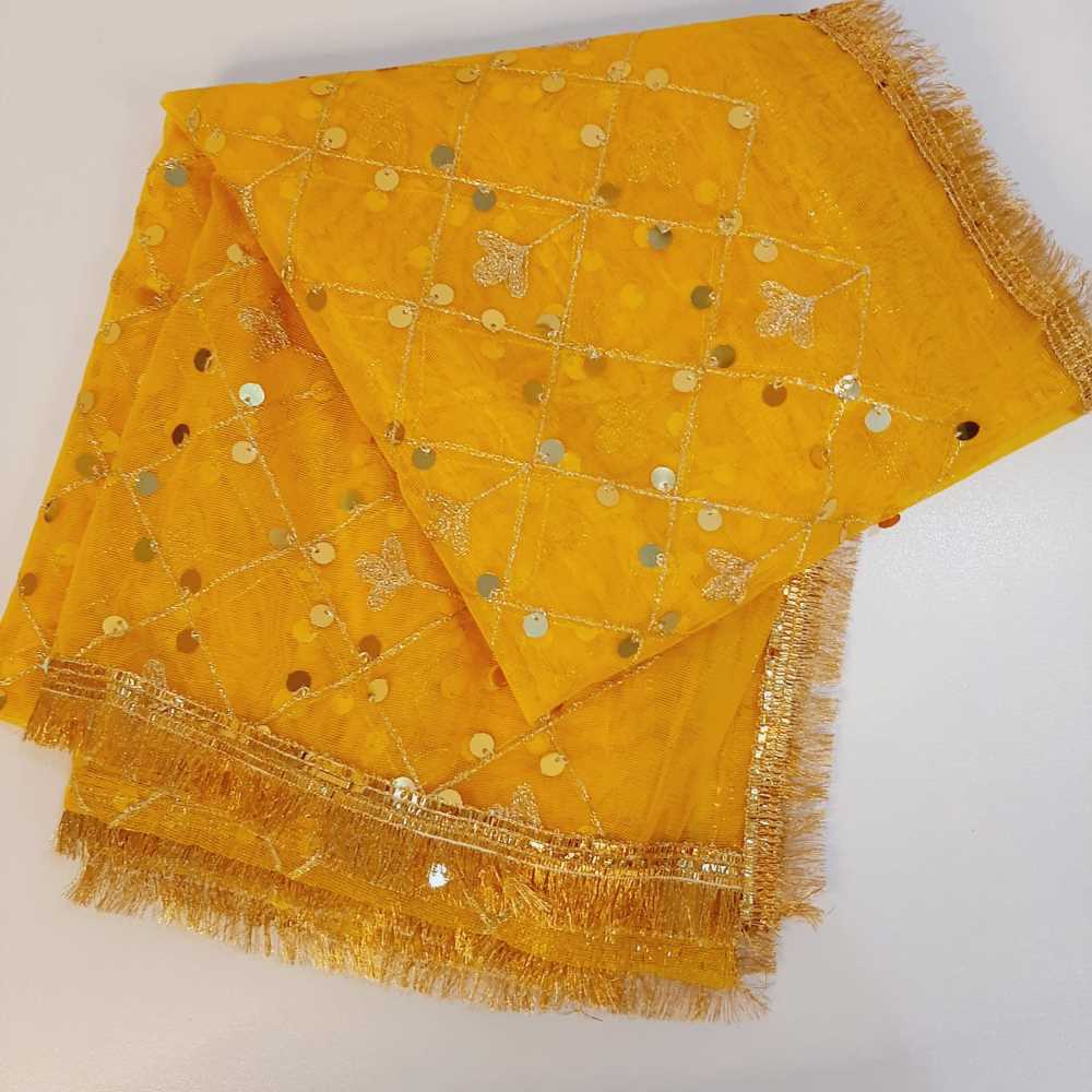 Gota Work Dupatta For Wedding Party - Net -  ZD1204