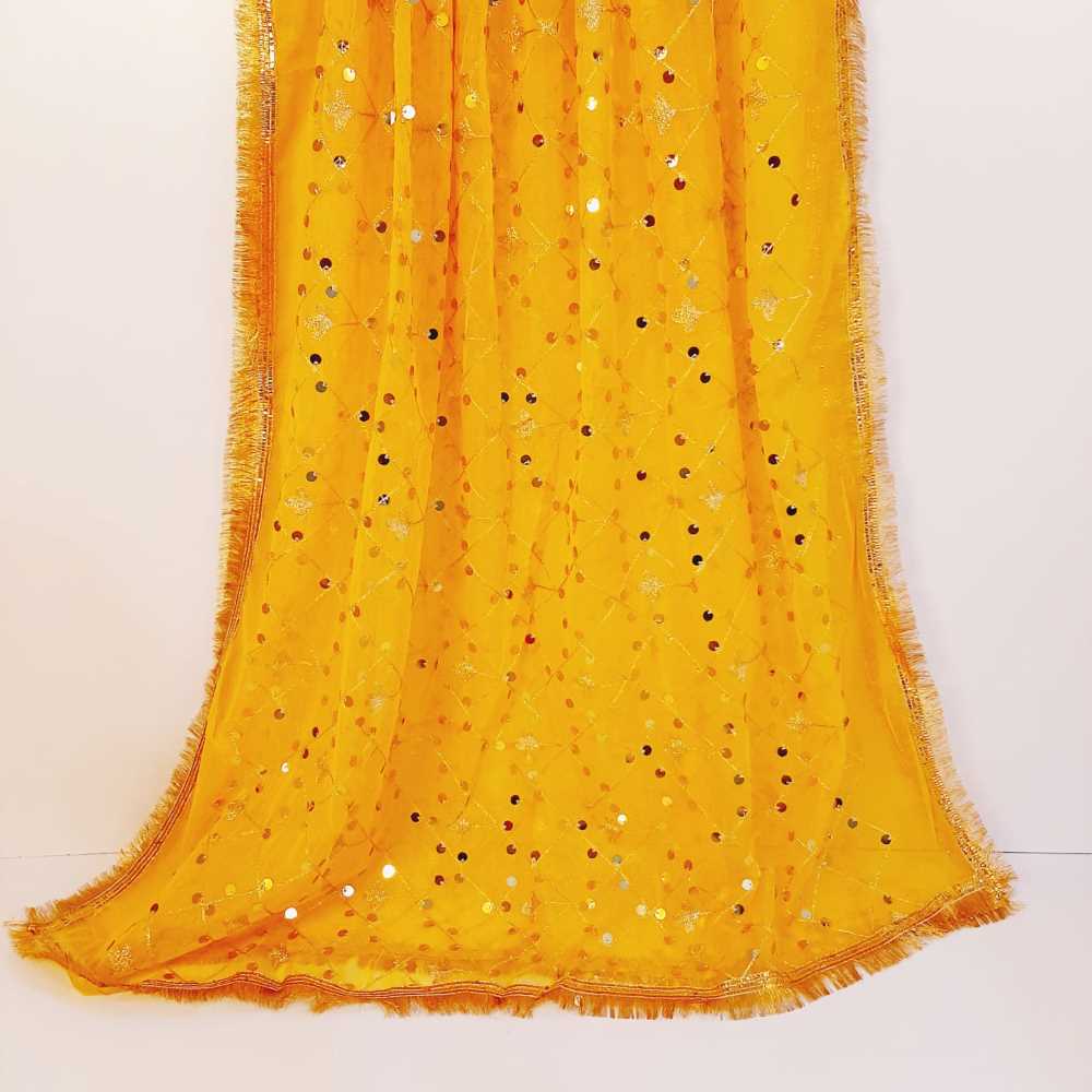 Gota Work Dupatta For Wedding Party - Net -  ZD1204