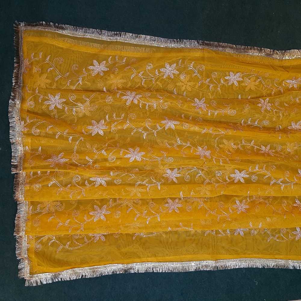 Gota Work Dupatta For Wedding Party - Net - ZD0A2