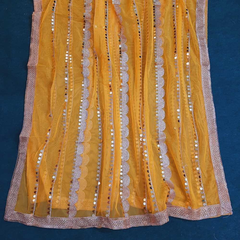 Gota Work Dupatta For Wedding Party - Net - ZD0A3