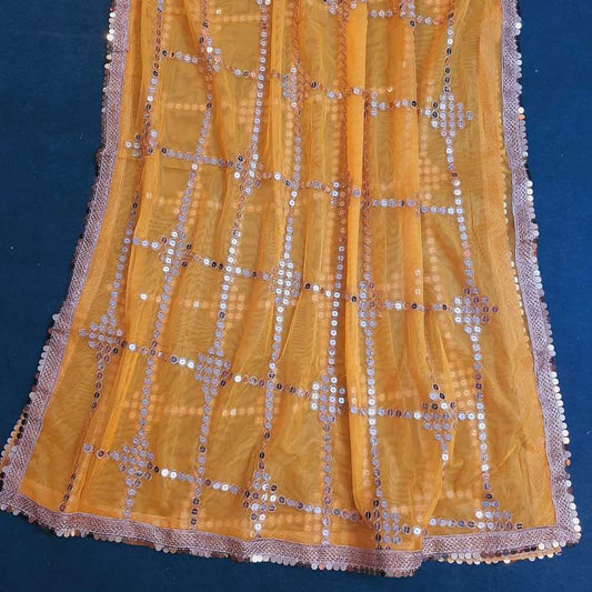 Gota Work Dupatta For Wedding Party - Net - ZD1236
