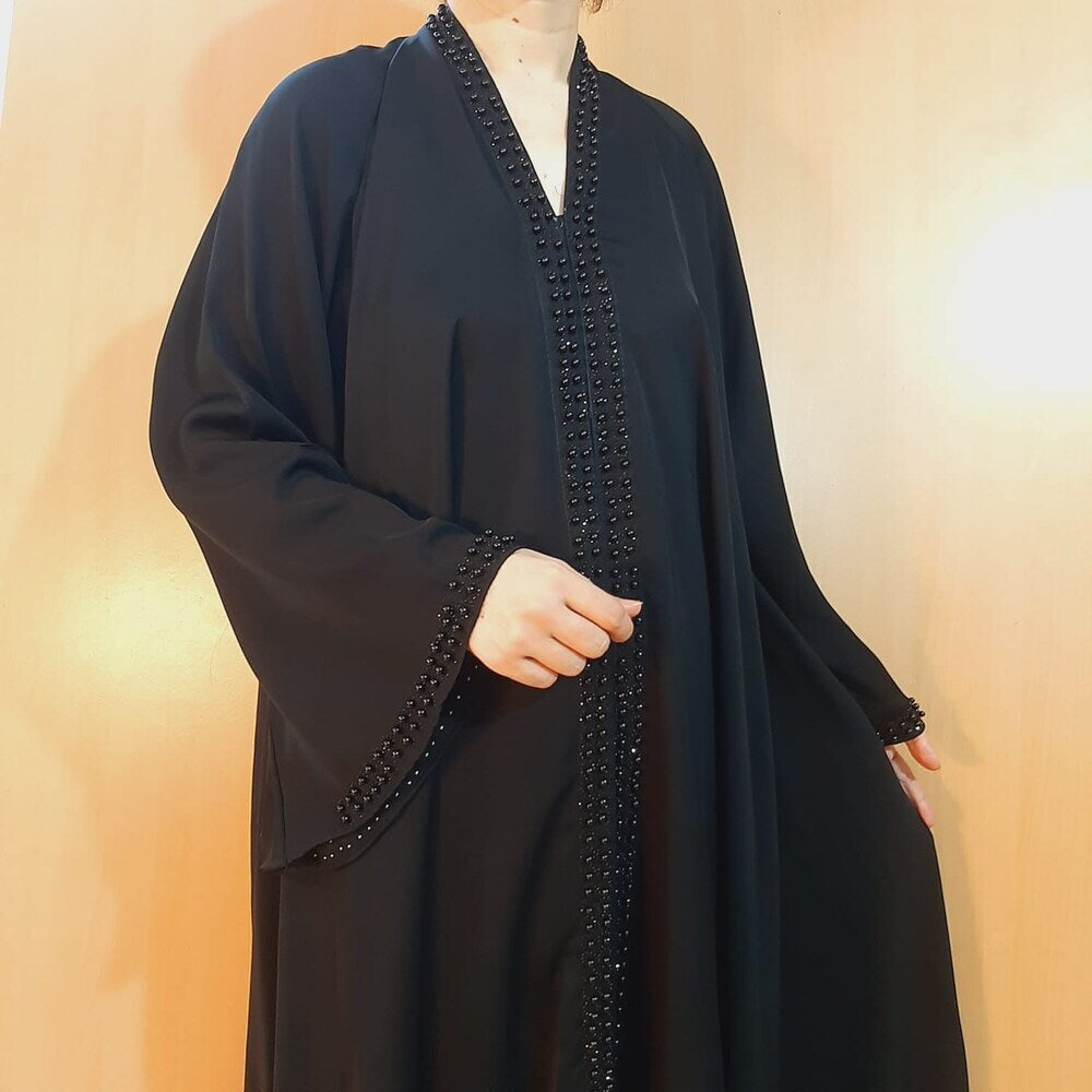 Beaded - Nidah Abaya - Black - BGA24