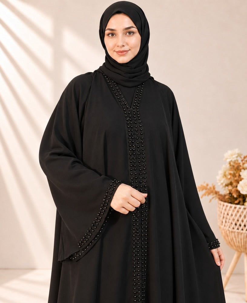 Beaded - Nidah Abaya - Black - BGA24