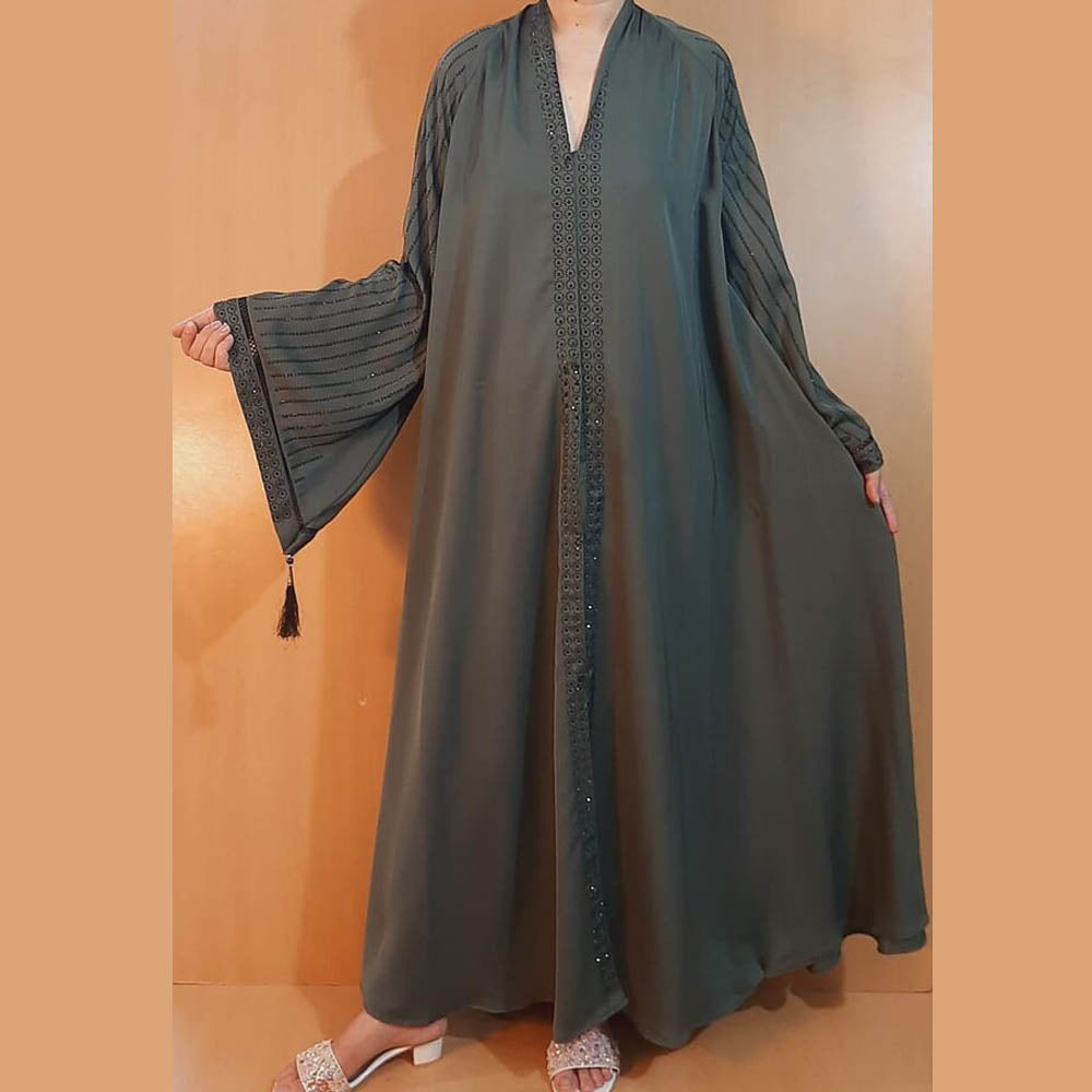 Beaded - Nidah Abaya - Green - BGA26