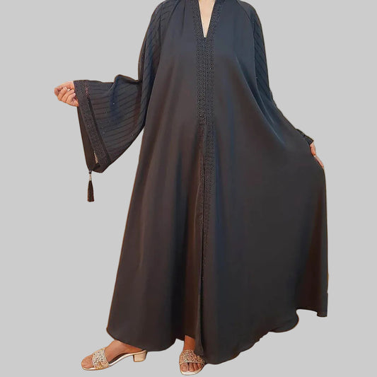 Beaded - Nidah Abaya - Grey - BGA25