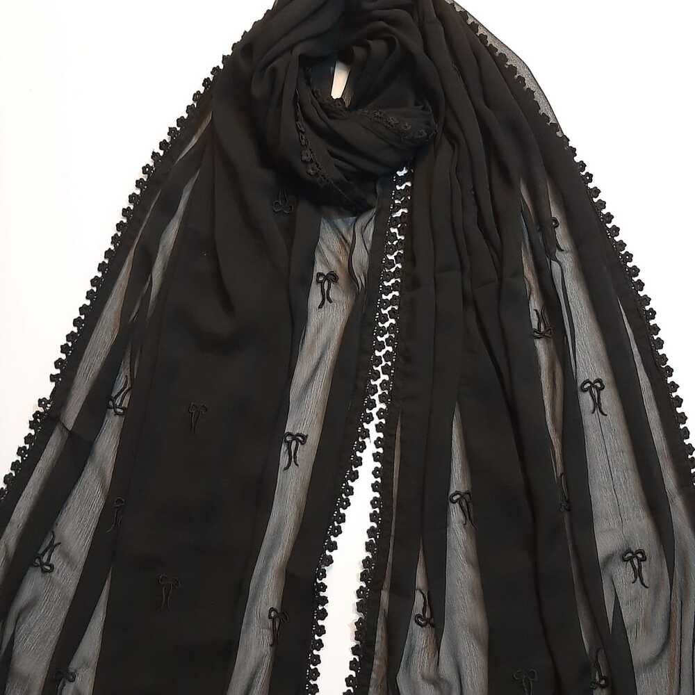 Embroided Laced Chifffon Dupatta - ZD1109