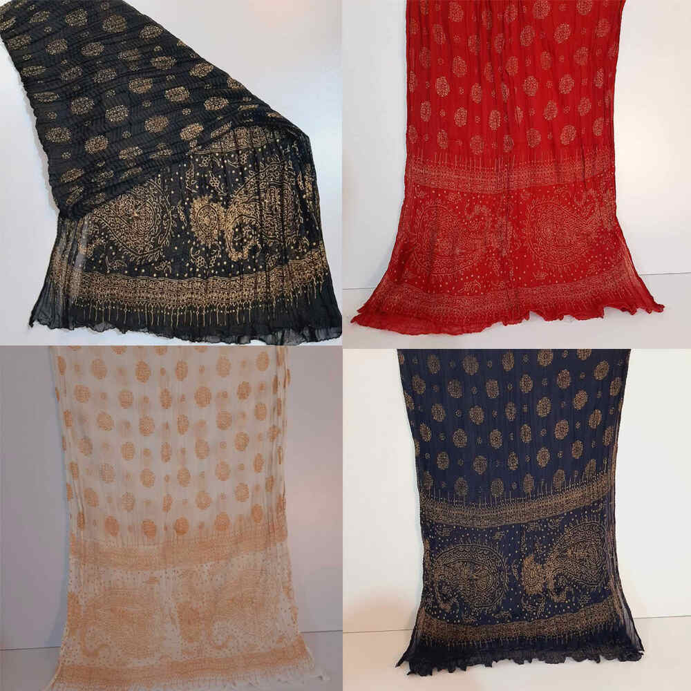 block print chiffon dupatta