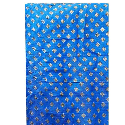 block print unstitched shirt khadi net blue