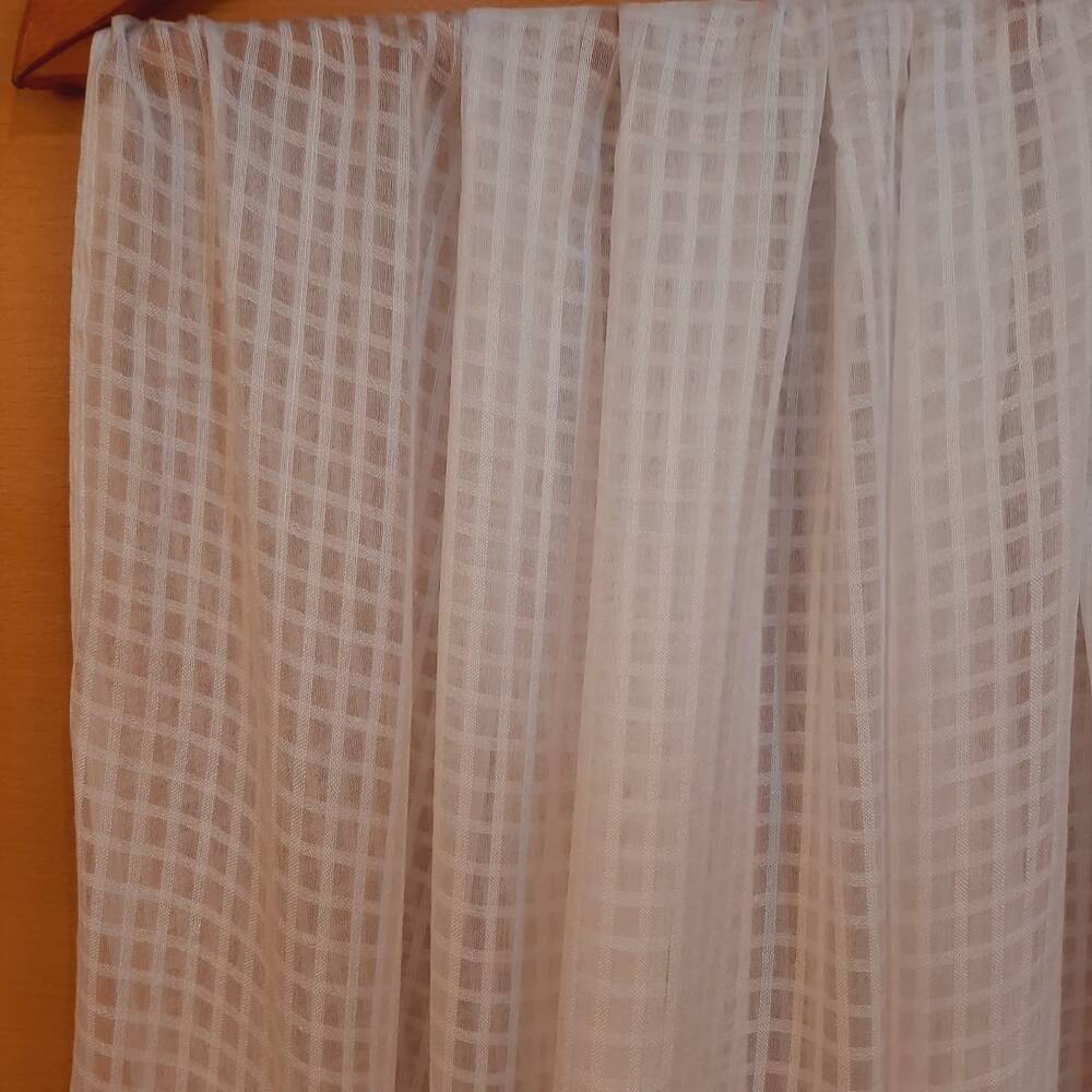 Check Chiffon Dupatta - White - ZD622