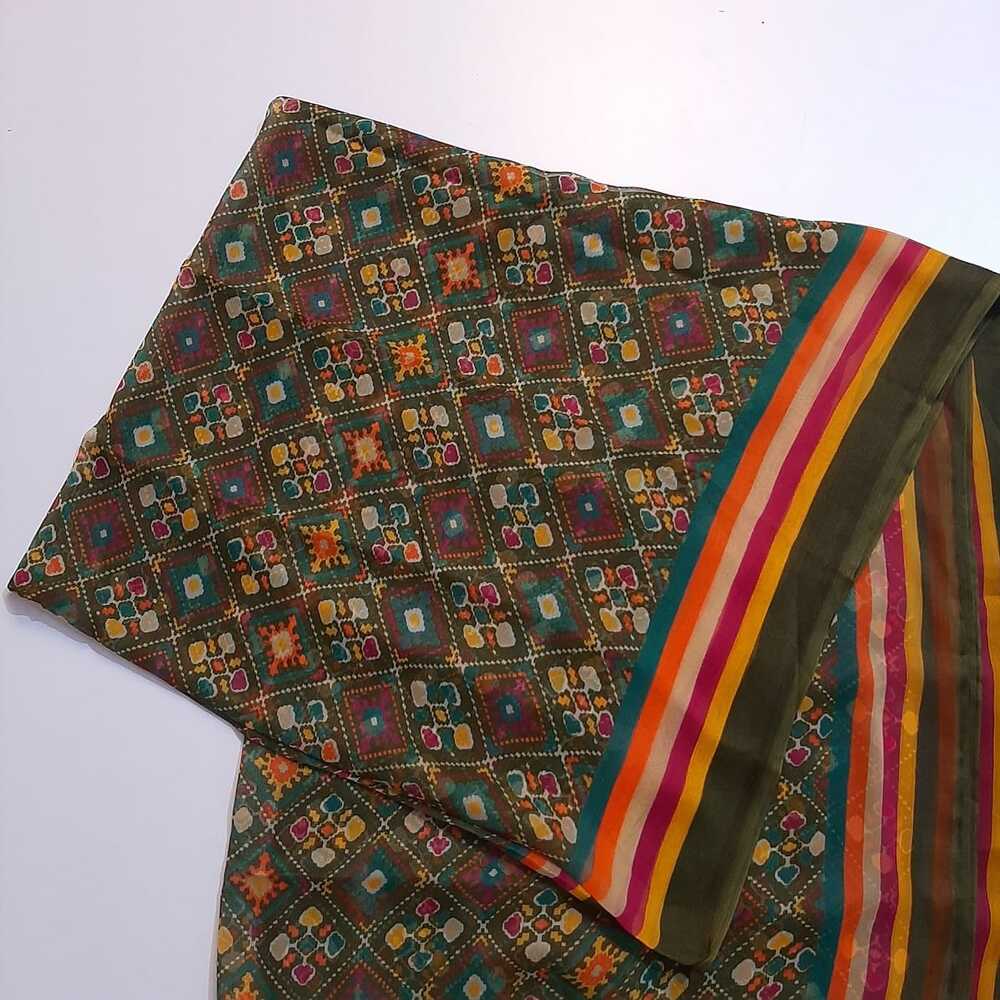 Check Printed Chiffon Dupatta - ZD153