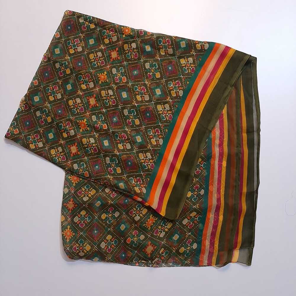 Check Printed Chiffon Dupatta - ZD153