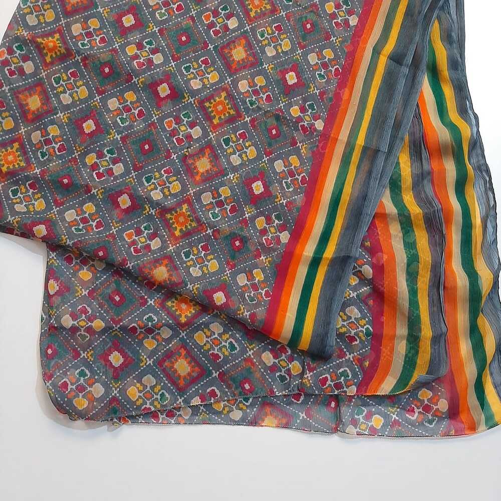 Check Printed Chiffon Dupatta - ZD153