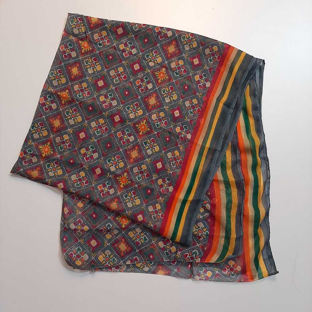 Check Printed Chiffon Dupatta - ZD153