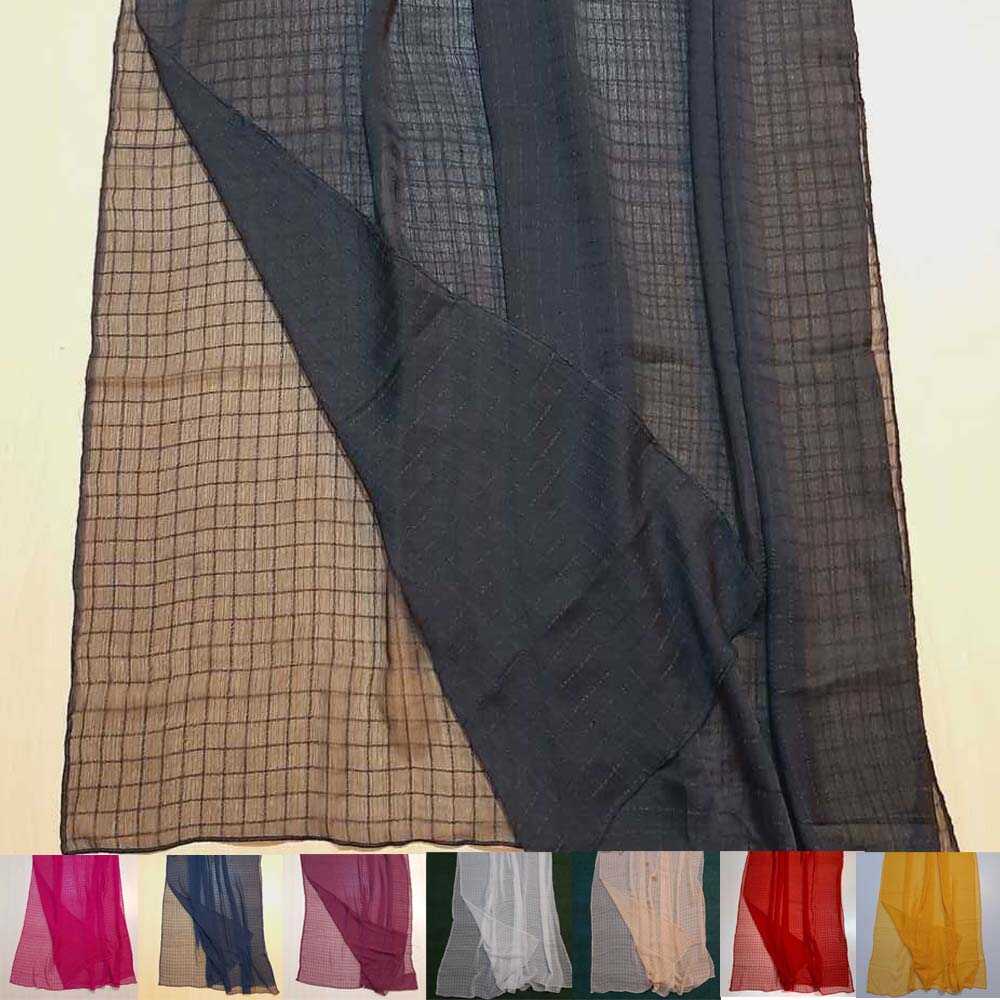 Checkered Chiffon Dupatta - ZD805