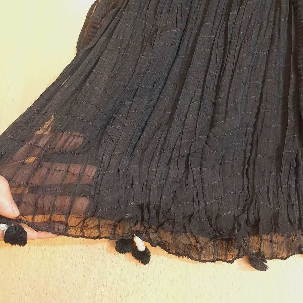 Chiffon Crush Dupatta With Bottom Tassels - ZD1241