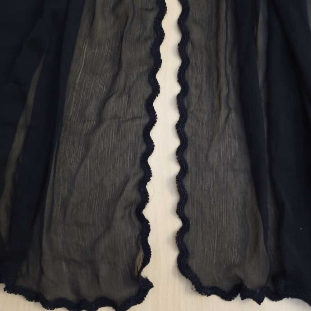 chiffon dupatta with 4 sided wave black