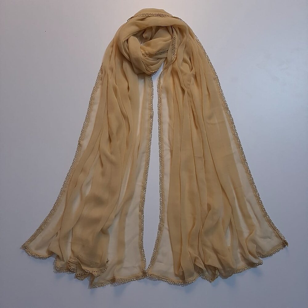 Colored chiffon dupatta With 4 Sided Lace - ZD739