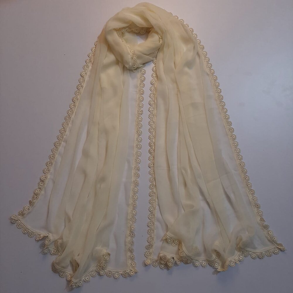 Colored chiffon dupatta With 4 Sided Lace - ZD739