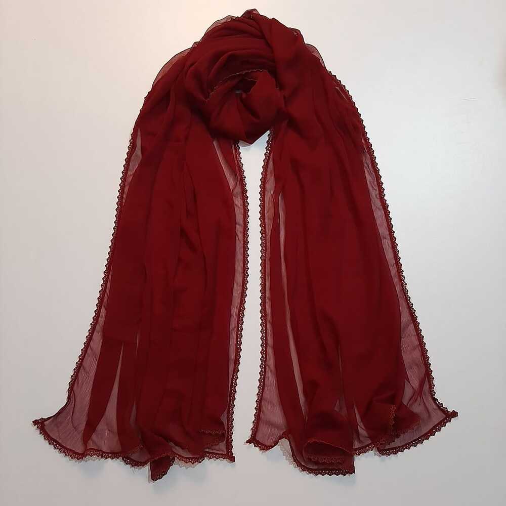 Colored chiffon dupatta With 4 Sided Lace - ZD739