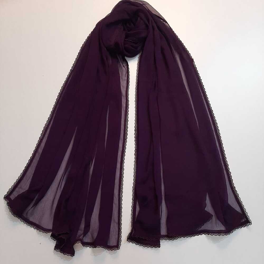 Colored chiffon dupatta With 4 Sided Lace - ZD739