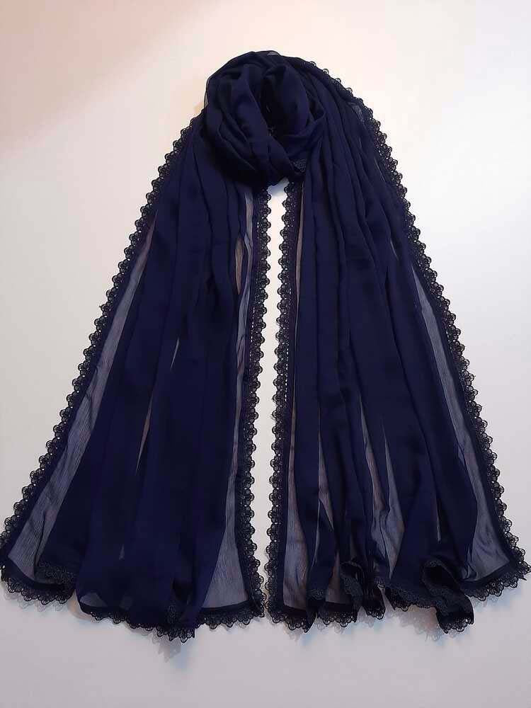 Colored chiffon dupatta With 4 Sided Lace - ZD739